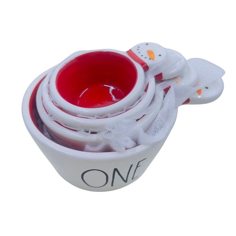 NWT Rae Dunn Snowman Measuring Cups - Set Of Four - Christmas Holiday Winter